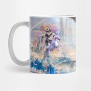 Bigfoot Yeti Sasquatch Riding Unicorn Mug